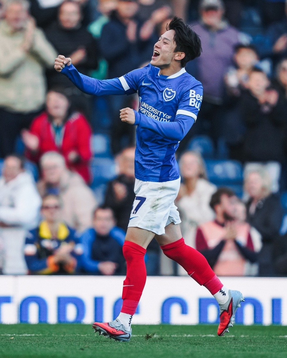 양민혁은 30일(한국시간) 프래턴 파크에서 열린 찰턴 애슬래틱과 2025~2026시즌 잉글랜드 챔피언십(2부) 24라운드 홈경기 후반 53분 결승골을 터트렸다. 사진출처|포츠머스 페이스북