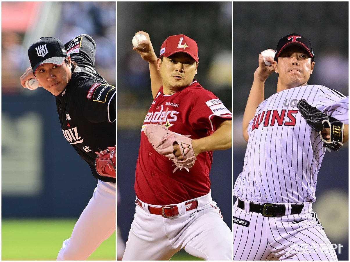 KT 우규민, SSG 노경은, LG 김진성(왼쪽부터)이 세월을 거스르는 활약으로 후배 투수들의 본보기가 되고 있다. 스포츠동아DB