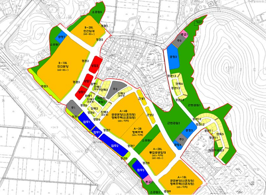 경기도 시흥시 하중동 448-2번지 일대 하중공공주택지구. 사진제공｜시흥시