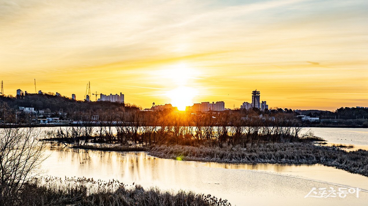 2026년 병오년(丙午年) 새해 첫날인 1일, 이른 새벽부터 의왕시 왕송호수 일대에는 새해 첫 일출을 보기 위해 모인 시민들로 북적였다. 사진제공|의왕시