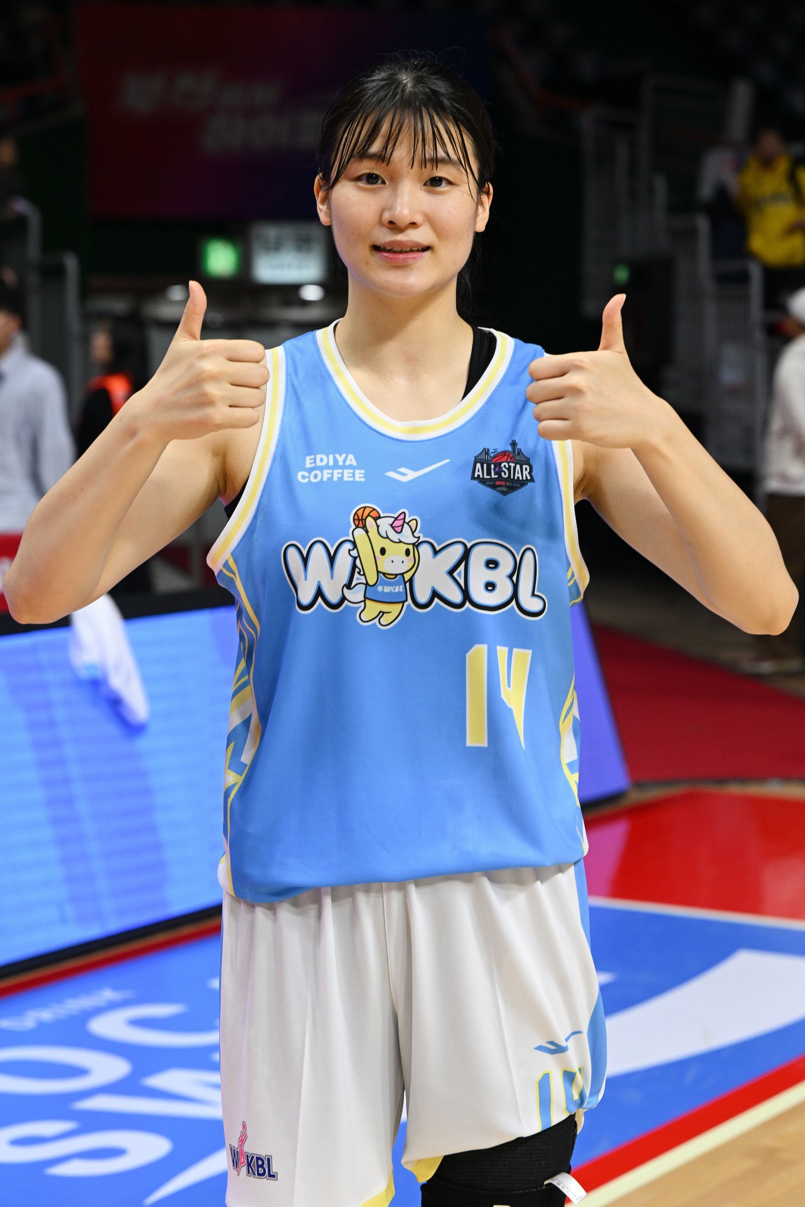 BNK 썸 변소정은 4일 부산서 열린 WKBL 올스타전서 3점슛 4개로 25득점 하며 MVP에 선정됐다. 사진제공｜WKBL