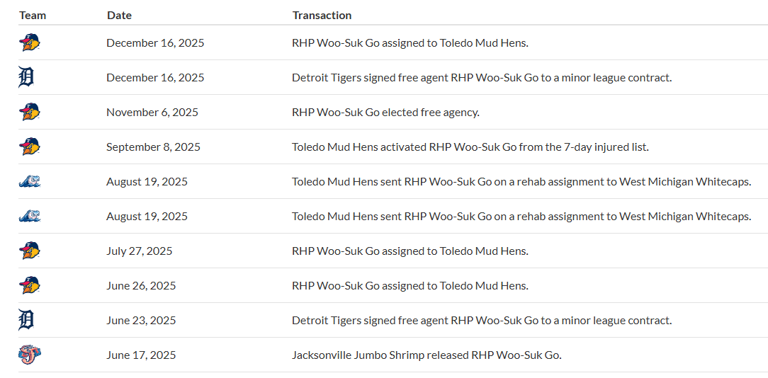 고우석. 사진=마이너리그 공식 홈페이지 캡처