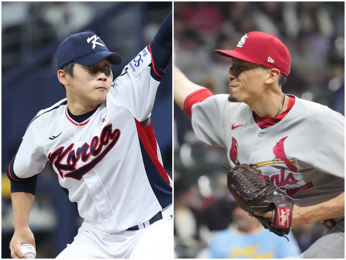 대표팀 마무리투수 박영현(왼쪽)과 세인트루이스 핵심 불펜으로 활약한 한국계 빅리거 라일리 오브라이언이 WBC에서 함께 뒷문을 지킬지 궁금하다. 뉴시스·AP뉴시스
