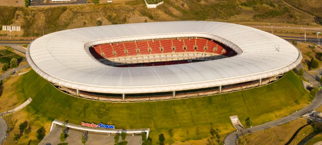 한국축구대표팀이 6월 11일과 19일에 각각 유럽 PO 패스D 최종 승자, 멕시코와 북중미월드컵 조별리그 A조 1, 2차전을 치를 에스타디오 아크론. 사진출처│치바스 홈페이지