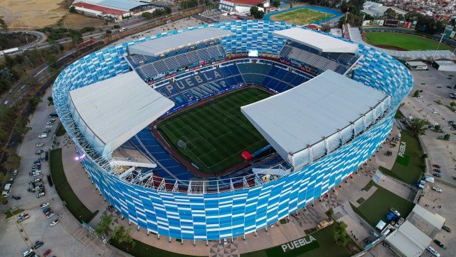 축구대표팀이 북중미월드컵 기간 베이스캠프 전요유훈련장으로 사용할 수 있는 멕시코 푸에블라의 콰테목 스타디움 전경. 사진출처｜FIFA 홈페이지