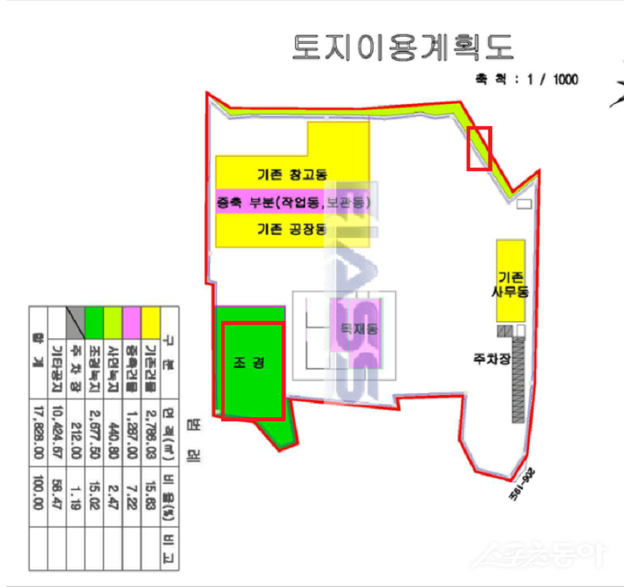 경기도 안성시 삼죽면 내장리 206-16번지 일대에서 폐목재와 폐합성수지 등을 재활용하는 엘에스에너지를 둘러싼 각종 의혹이 제기되며 논란이 확산되고 있다(도면). 사진제공|공익 제보자