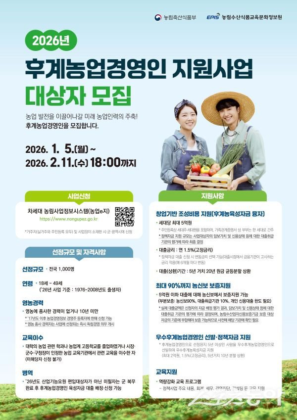 2026년 후계농업경영인 홍보 포스터. 사진제공ㅣ영주시