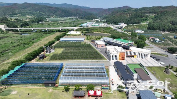 청송군이 운영하고 있는 청송황금사과연구단지 전경. 사진제공 ㅣ 청송군