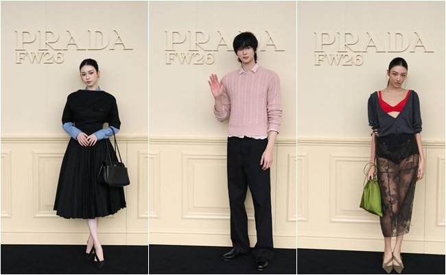 카리나·변우석·가원. 사진제공 | 프라다