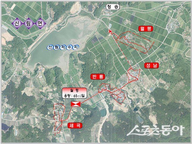월평 농어촌마을 하수도 정비사업 구역도. 사진제공=고창군