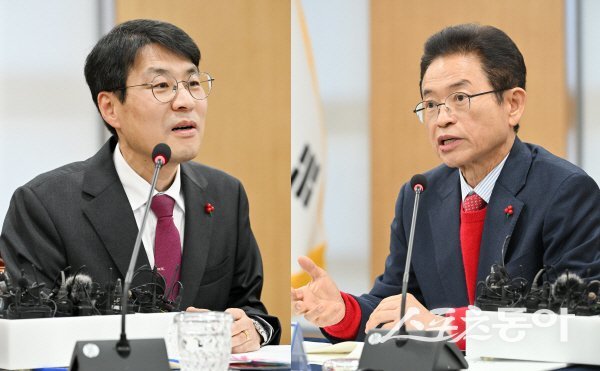 이철우 경북도지사와 김정기 대구시장 권한대행이 대구·경북 행정통합 추진을 합의했다. 사진제공 ㅣ 경북도