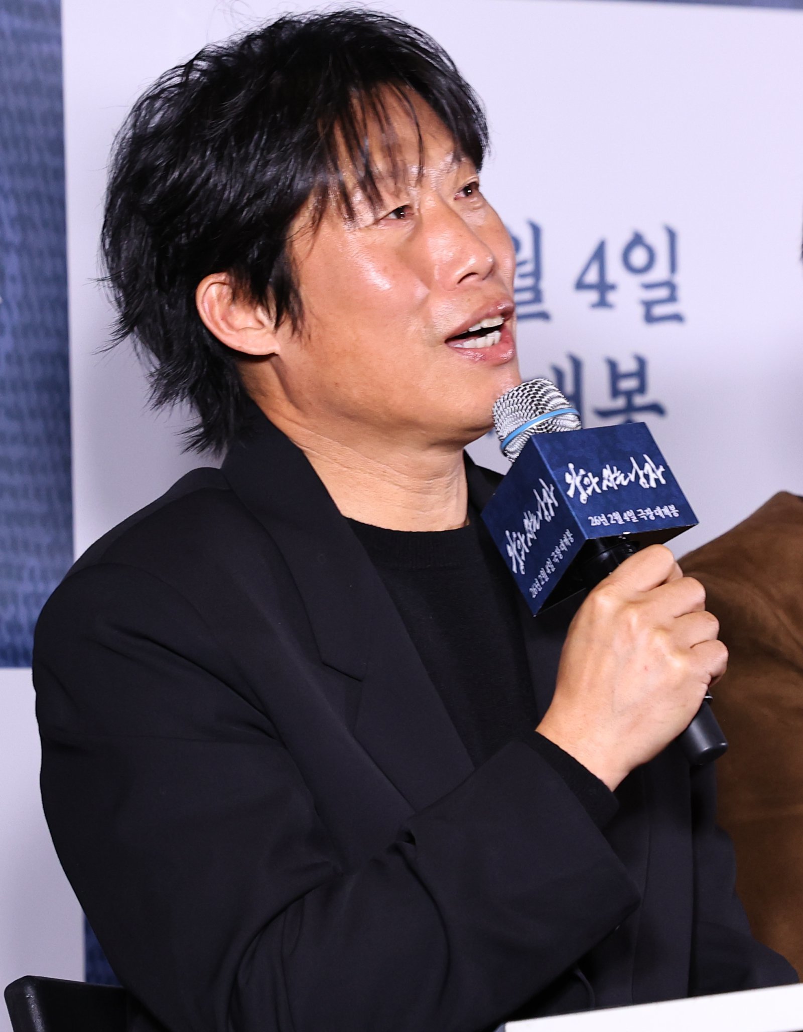 [서울=뉴시스] 최진석 기자 = 배우 유해진이 21일 서울 강남구 메가박스 코엑스에서 열린 영화 ‘왕과 사는 남자’ 언론시사회 및 기자간담회에 참석해 발언하고 있다. 2026.01.21. myjs@newsis.com