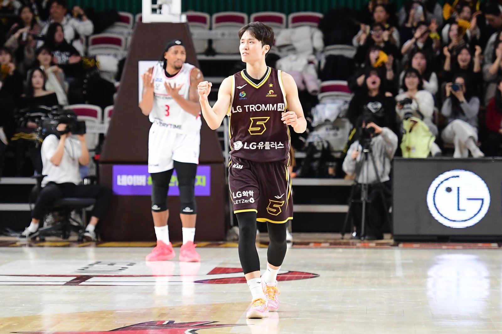 태극마크를 향한 열망을 숨기지 않은 LG 가드 양준석은 “대표팀의 스코어러를 잘 살려줄 수 있다”는 자신의 강점을 어필했다. 사진제공｜KBL