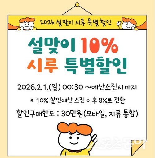 시흥시가 설 명절을 앞두고 지역경제 내수 진작과 골목상권 활성화를 위해 지역화폐 ‘시루’ 10% 특별할인 행사를 실시한다(홍보물). 사진제공｜시흥시