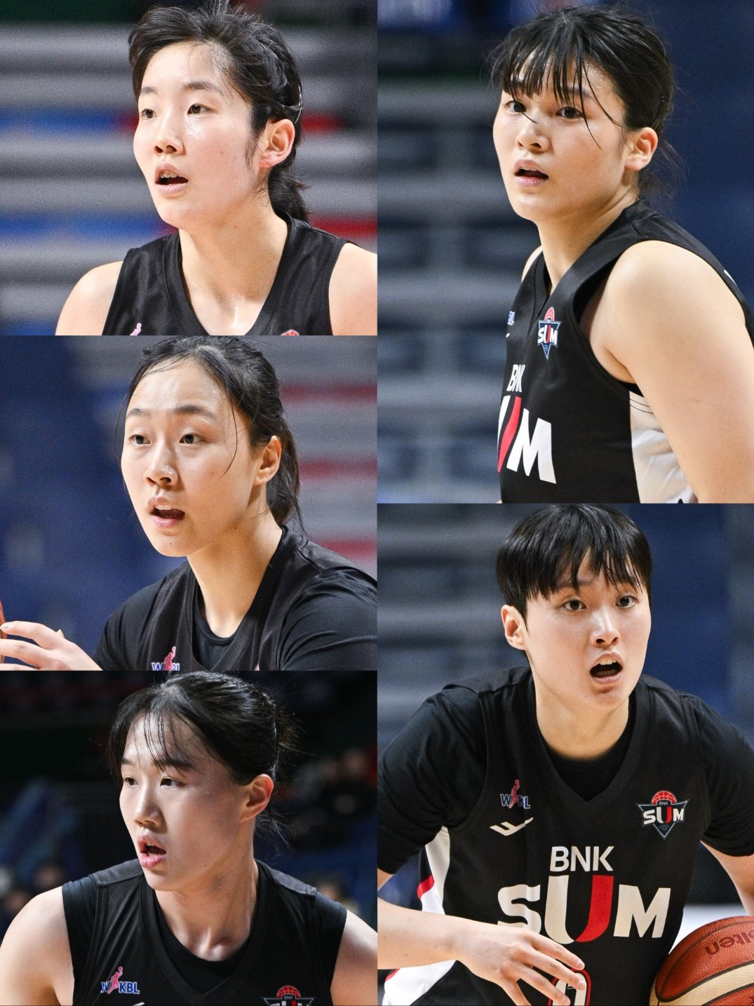 BNK 썸의 상위권 도약을 위해 독수리 5자매 변소정, 심수현, 박성진, 김민아, 김정은(오른쪽부터 시계방향)이 성장한 모습을 보여야 한다. 사진제공｜WKBL