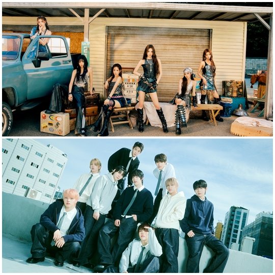 케이팝 팬덤 사이 핫이슈로 떠오른 디 어워즈X유픽 인기상의 2번째 수상팀이 가려졌다. 팬덤이 주는 ‘올해의 신예’ 베스트 라이징 스타에 그룹 이즈나(위)와 아홉이 선정됐다. 사진제공|웨이크원 F&F엔터테인먼트