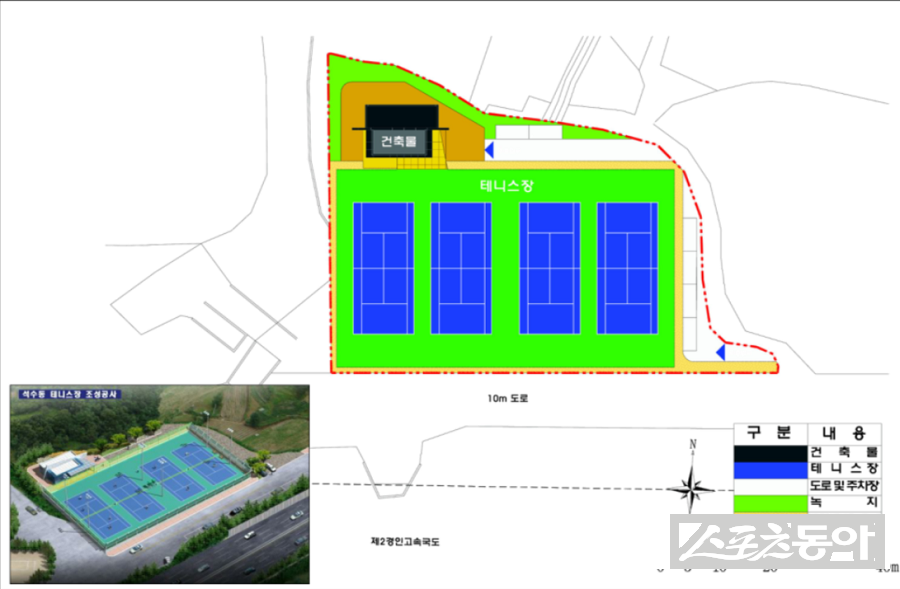 경기도 안양시 소유 체육시설 부지에서 환경영향평가 당시 사업면적이 축소됐다는 의혹과 함께 무허가 가설건축물과 공작물이 장기간 방치돼 왔다는 정황이 드러나면서 행정 관리 부실 논란이 확산되고 있다(평가도면). 사진제공｜공익 제보자