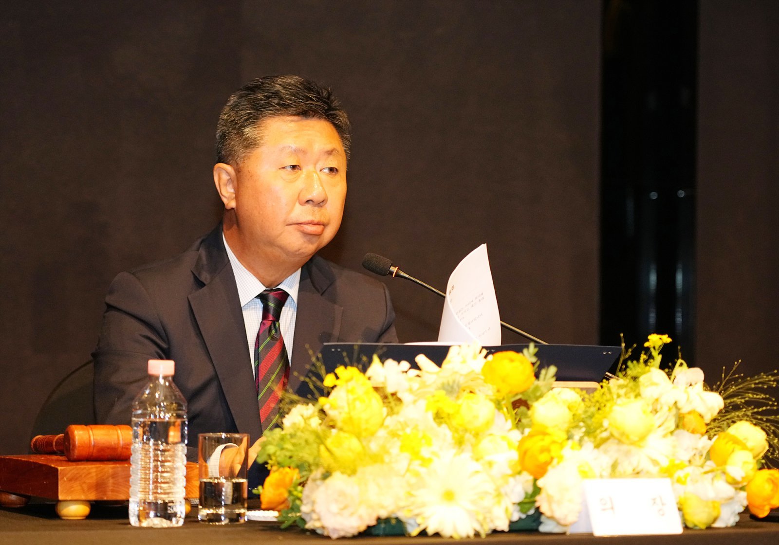 대한골프협회 정기총회에서 인사말을 하고 있는 강형모 회장. 사진제공 | 대한골프협회