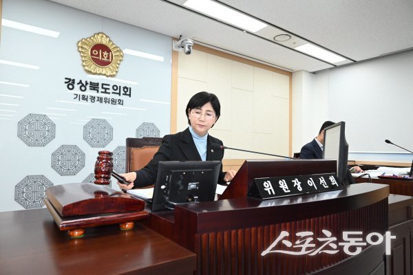 이선희 경상북도의회 기획경제위원장이 회의를 진행하고 있다. 사진제공 ㅣ 경북도의회