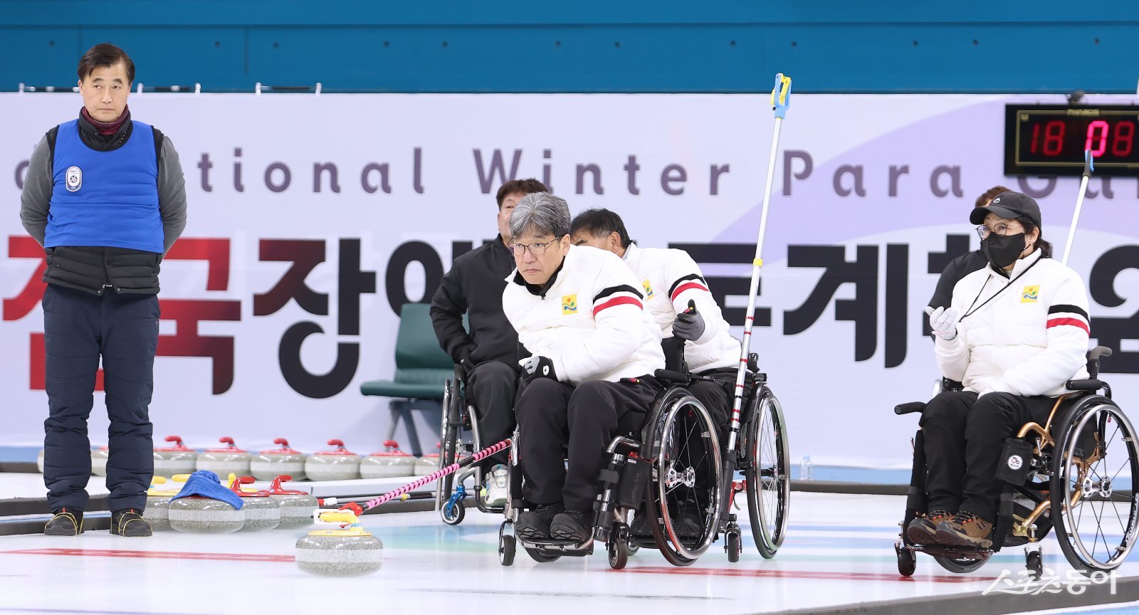 전국장애인동계체전 휠체어 컬링 현장. 사진제공│전남도