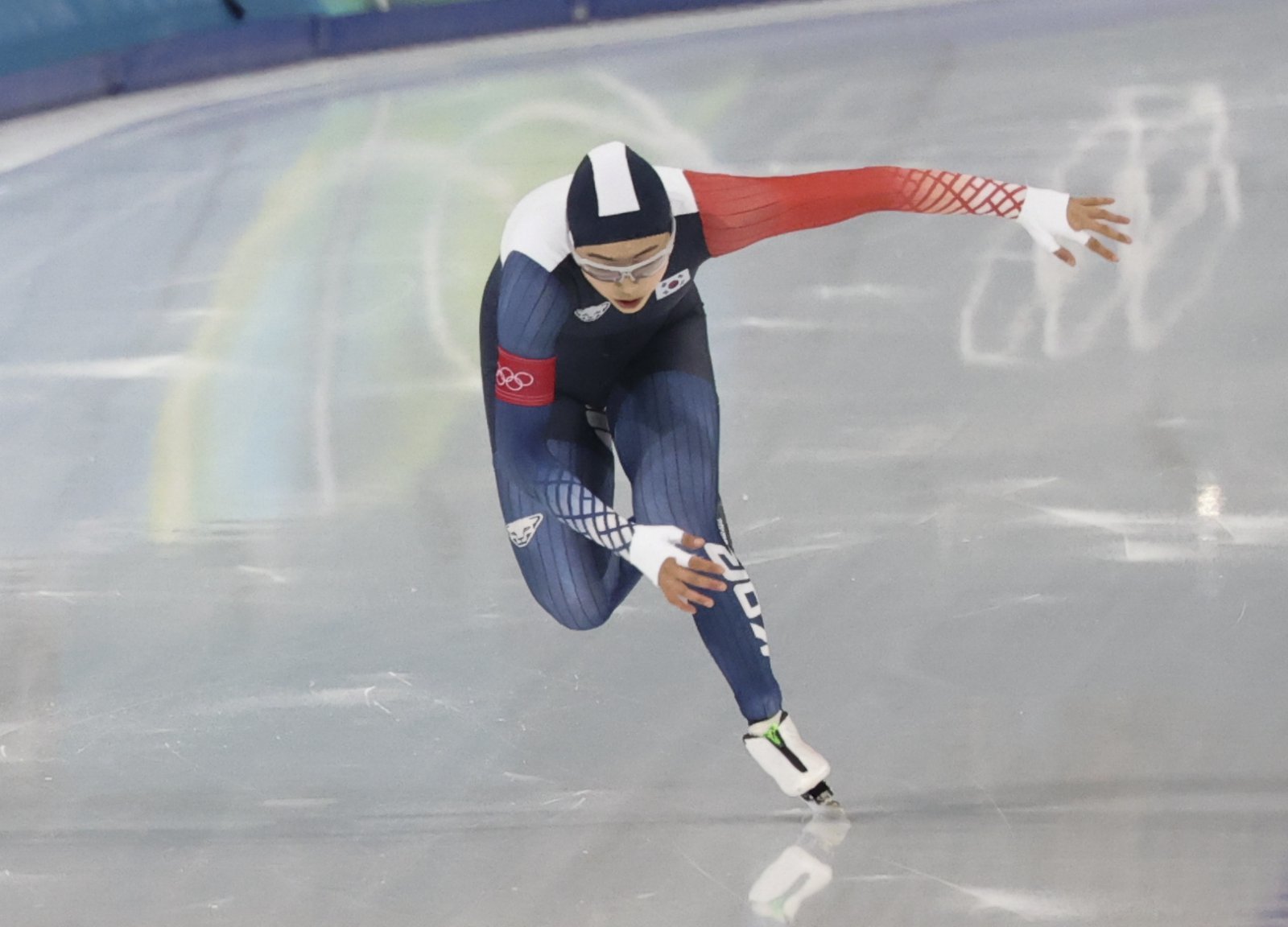 이나현이 10일(한국시간) 밀라노 스피드스케이팅 아레나서 열린 여자 1000m 레이스서 역주하고 있다. 밀라노｜뉴시스