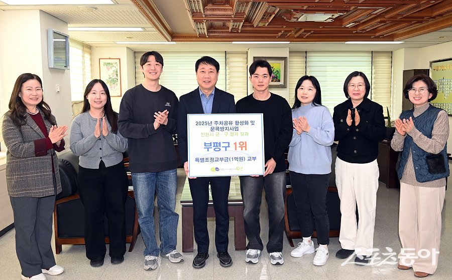 인천 부평구, 2025년 주차공유 활성화 및 문콕방지사업 평가에서 10개 군·구 중 1위로 선정됐다. 사진제공｜인천 부평구청