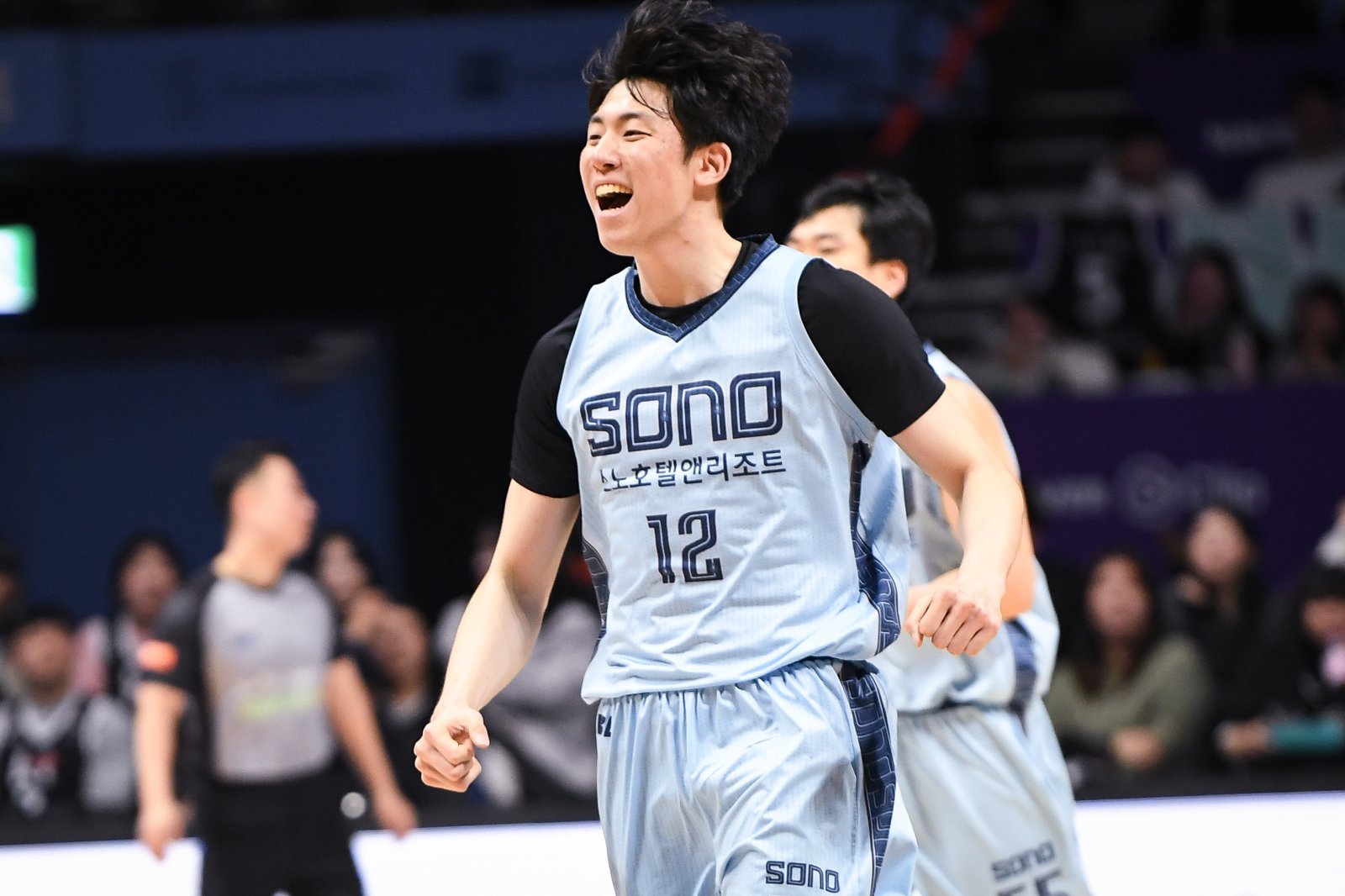 소노 강지훈은 프로 데뷔 3개월 만에 성인 국가대표팀에 뽑혔다. 내외곽 가리지 않고 어떻게든 대표팀에 보탬이 되겠다는 각오다. 사진제공｜KBL