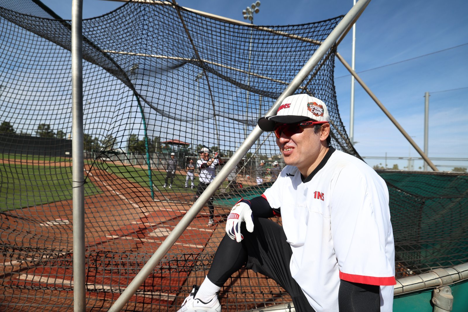 LG 박동원이 미국 애리조나주 스코츠데일에서 열리고 있는 팀 스프링캠프서 타격 훈련을 준비하고 있는 모습. 사진제공｜LG 트윈스