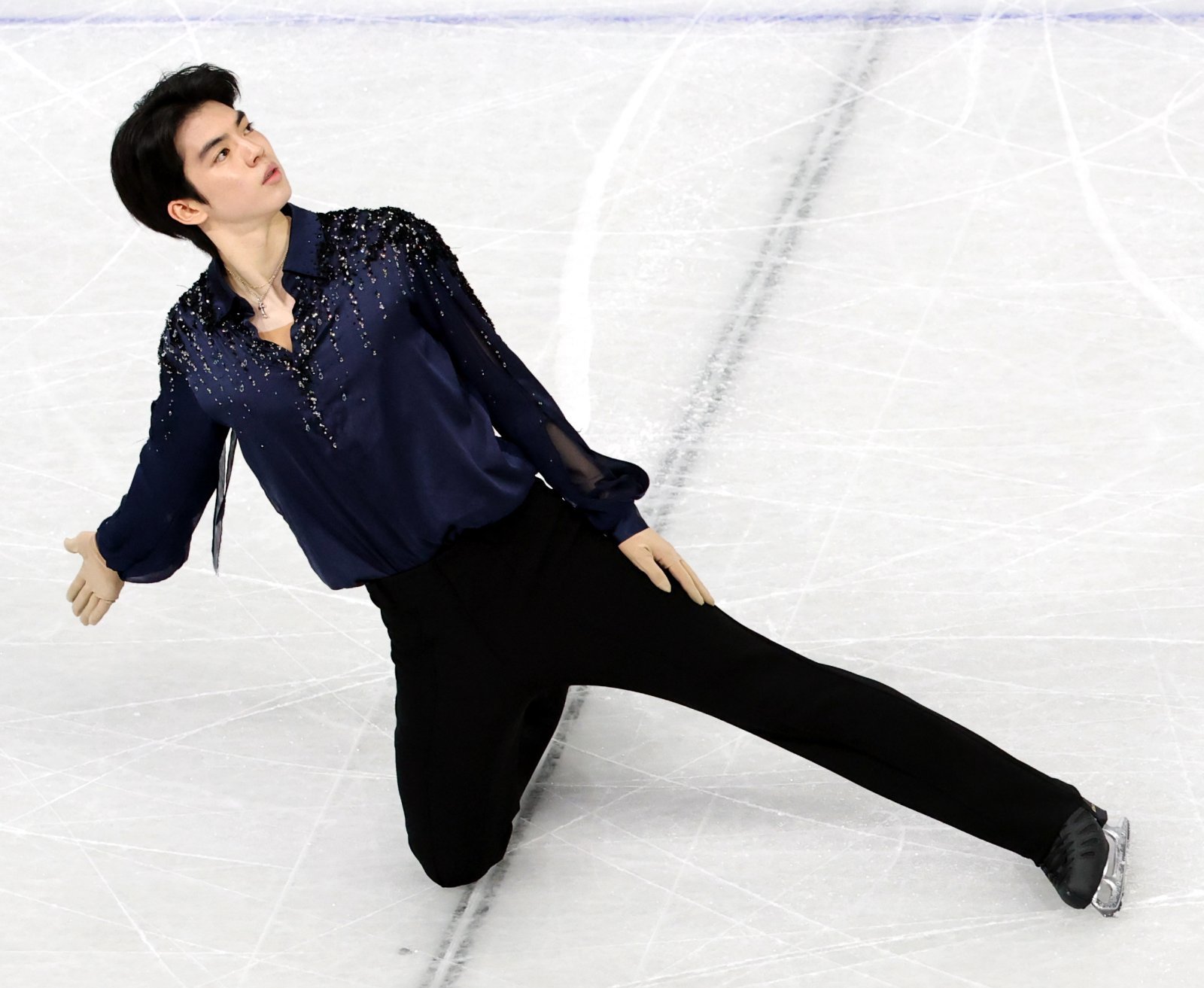 차준환이 11일(한국시간) 밀라노 아이스스케이팅 아레나에서 열린 피겨스케이팅 남자 싱글 쇼트프로그램에서 연기하고 있다. 차준환은 13일 열릴 프리스케이팅에서 첫 올림픽 메달에 도전한다. 밀라노ㅣ뉴시스