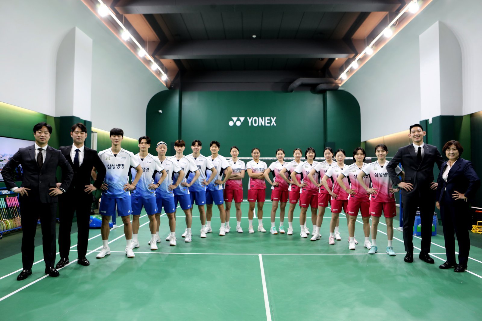 요넥스와 삼성생명이 10일 서울 양재 소재 요넥스 서초사옥서 공식 후원 협약식을 맺었다. 사진제공│요넥스