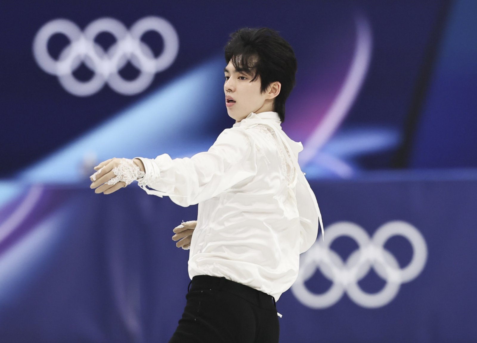 차준환이 14일(한국시간) 밀라노 아이스스케이팅 아레나서 열린 피겨 남자 싱글 프리스케이팅에서 연기를 펼치고 있다. 밀라노ㅣ뉴시스
