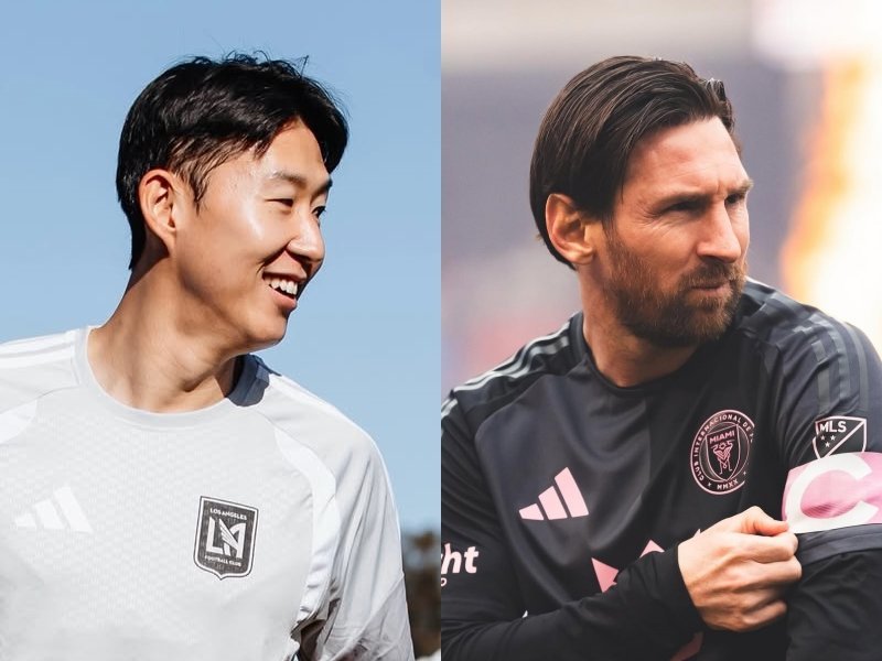 LAFC 손흥민(왼쪽)과 인터 마이애미 리오넬 메시가 22일(한국시간) LA 메모리얼 콜리세움서 펼쳐질 2026시즌 MLS 개막전서 맞붙는다. 사진출처｜LAFC·인터 마이애미 인스타그램