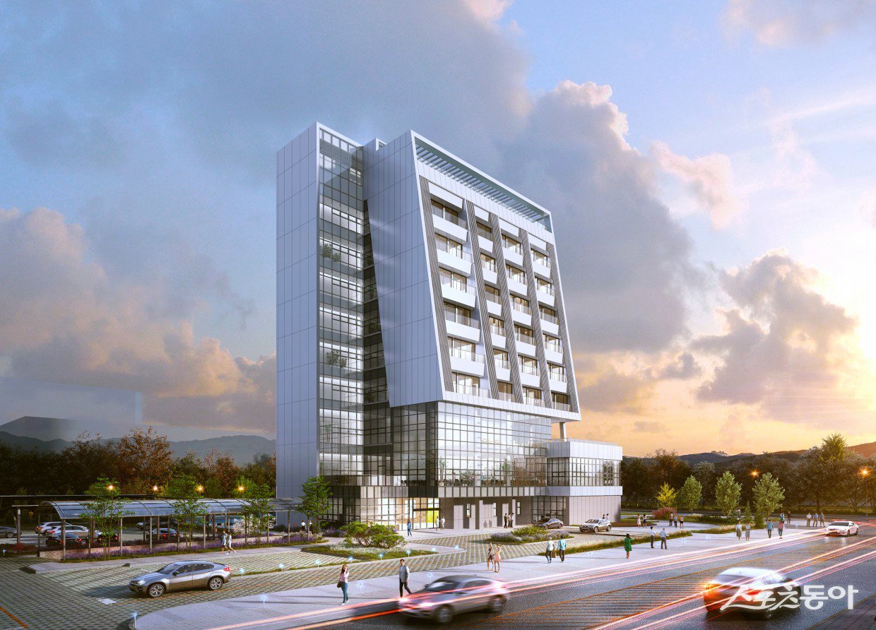 MTV근로자지원시설은 하반기 준공을 앞두고 있다(MTV 근로자지원시설 조감도). 사진제공|시흥시