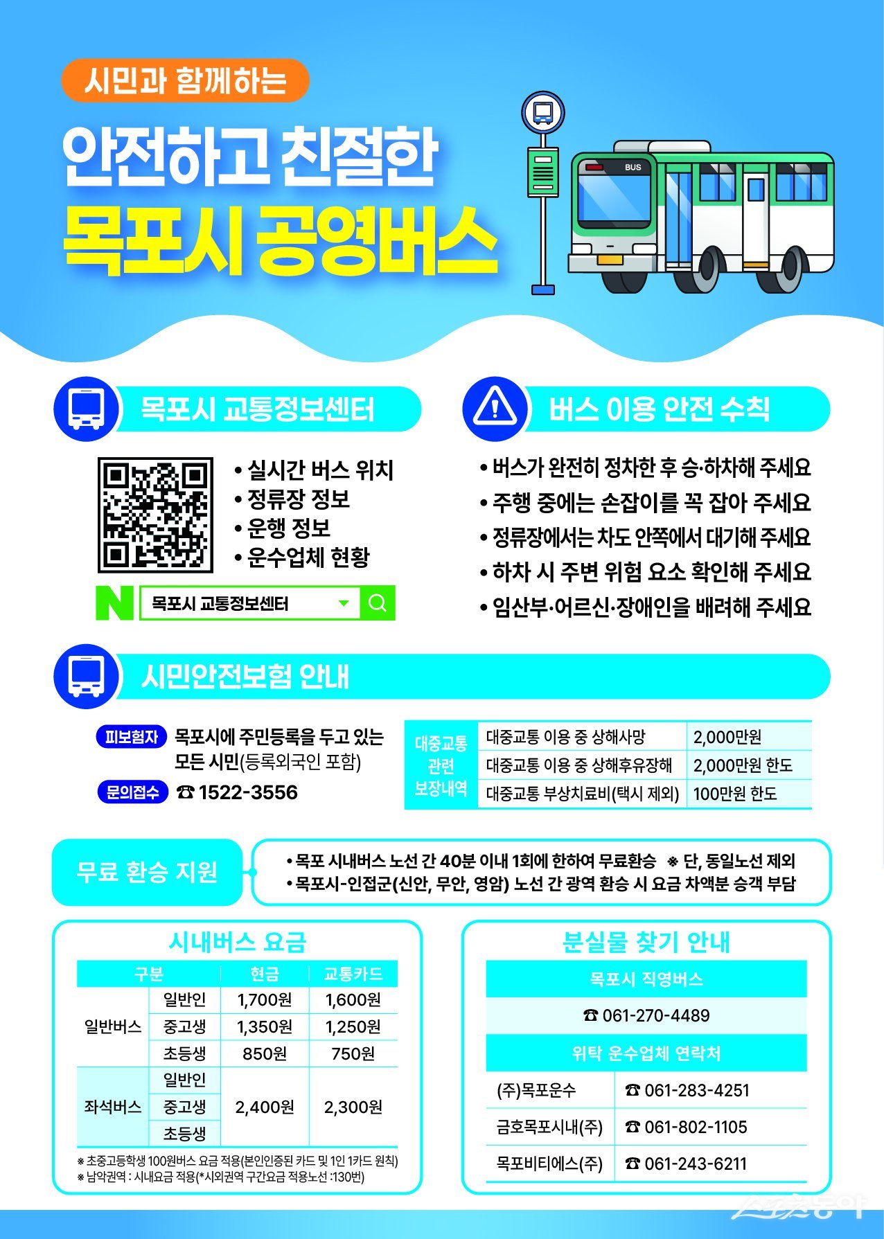 목포시 공영버스 이용 안내 홍보물. 사진제공 I 목포시