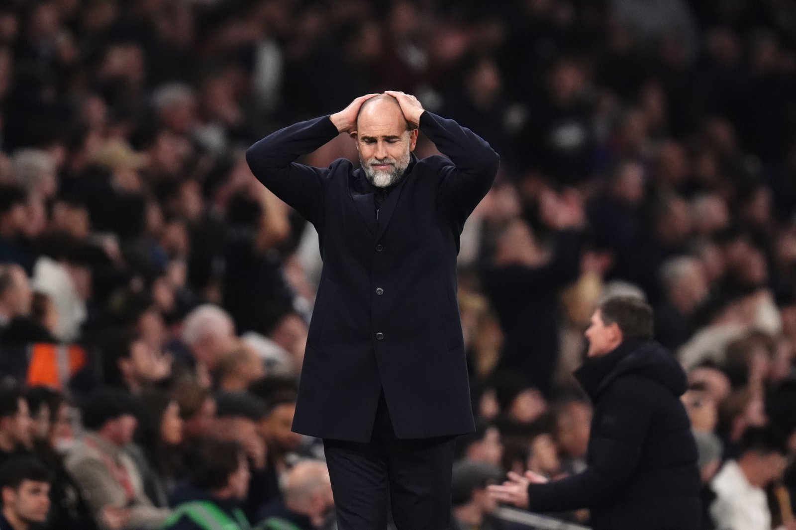 토트넘 이고르 투도르 감독이 6일(한국시간) 크리스탈 팰리스와 홈경기 도중 아쉬워하고 있다. 런던｜AP뉴시스