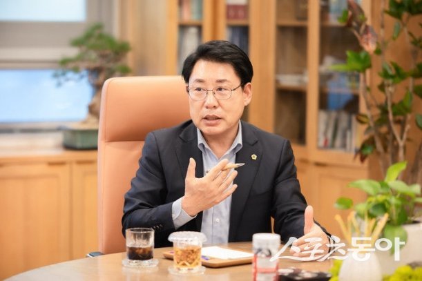 남양주시의회 조성대 의장이 9일 국민의힘 남양주시장 출마를 선언하고 있다. 사진제공ㅣ이미지캡쳐 