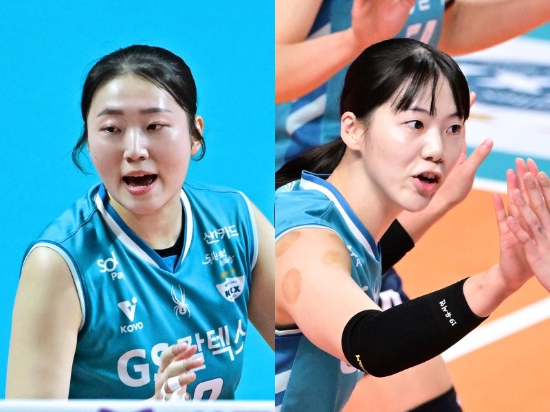 GS칼텍스 권민지(왼쪽)와 유서연이 알토란 같은 활약으로 팀의 ‘봄배구’ 희망을 키우고 있다. 사진제공|KOVO