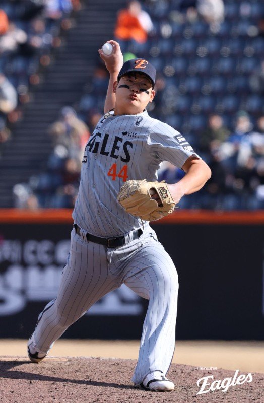 한화 김서현이 13일 대전한화생명볼파크서 열린 삼성과 시범경기서 역투하고 있다. 사진제공ㅣ한화 이글스