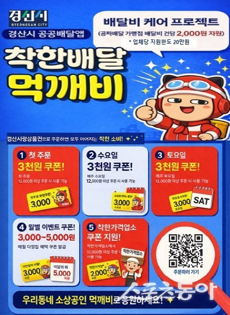 경산시 공공 배달앱 ‘먹깨비’ 지원사업 안내도. 사진제공 ㅣ 경산시