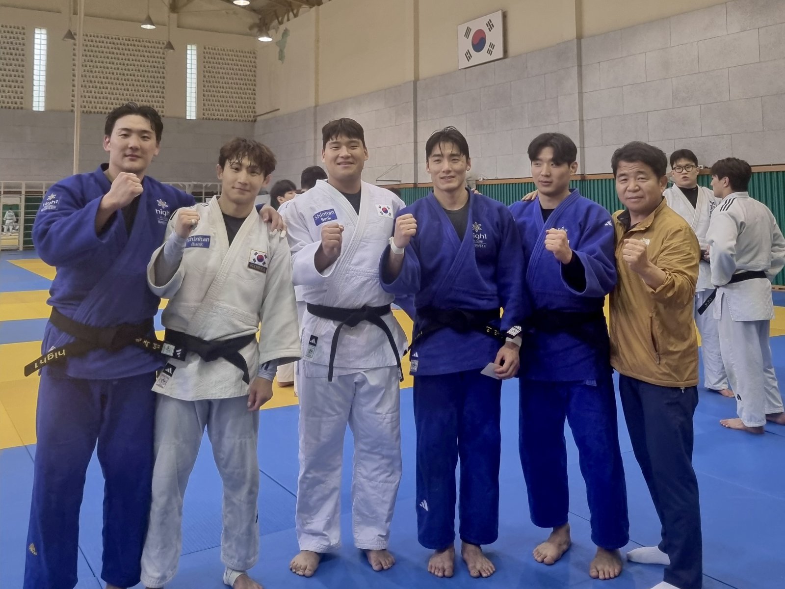 하이원 소속 유도 선수들 훈련 현장(좌측에서 첫번째 한주엽, 김찬녕 선수)    강원랜드 제공