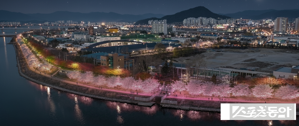 공지천 야간경관. 춘천시 제공