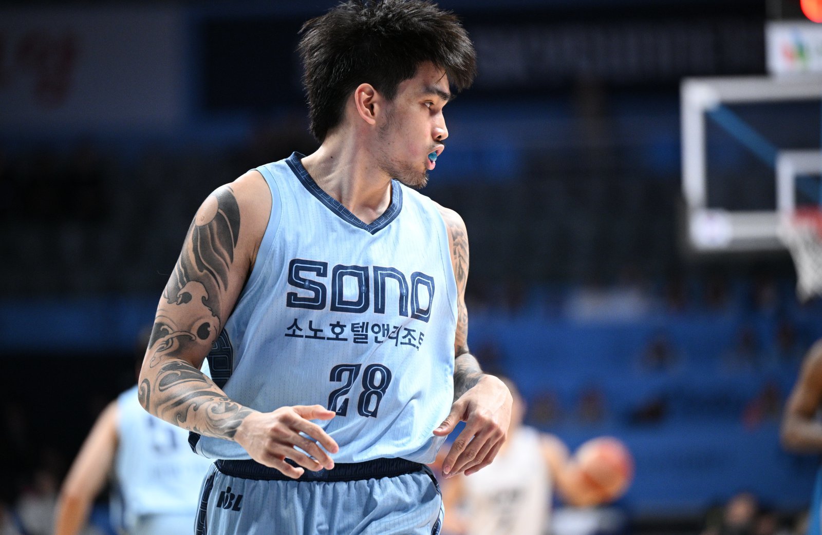 소노 케빈 켐바오가 19일 고양소노아레나서 열린 KCC전서 득점 후 코트를 응시하고 있다. 사진제공ㅣKBL