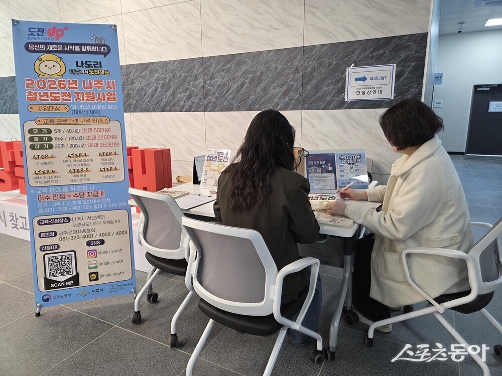 25일 나주시에 따르면 청년정책 홍보를 위해 최근 대학교 입학식과 청년 인턴 면접장 등을 방문해 청년을 대상으로 ‘찾아가는 청년정책 홍보’를 추진하고 있다. 사진제공 I 나주시
