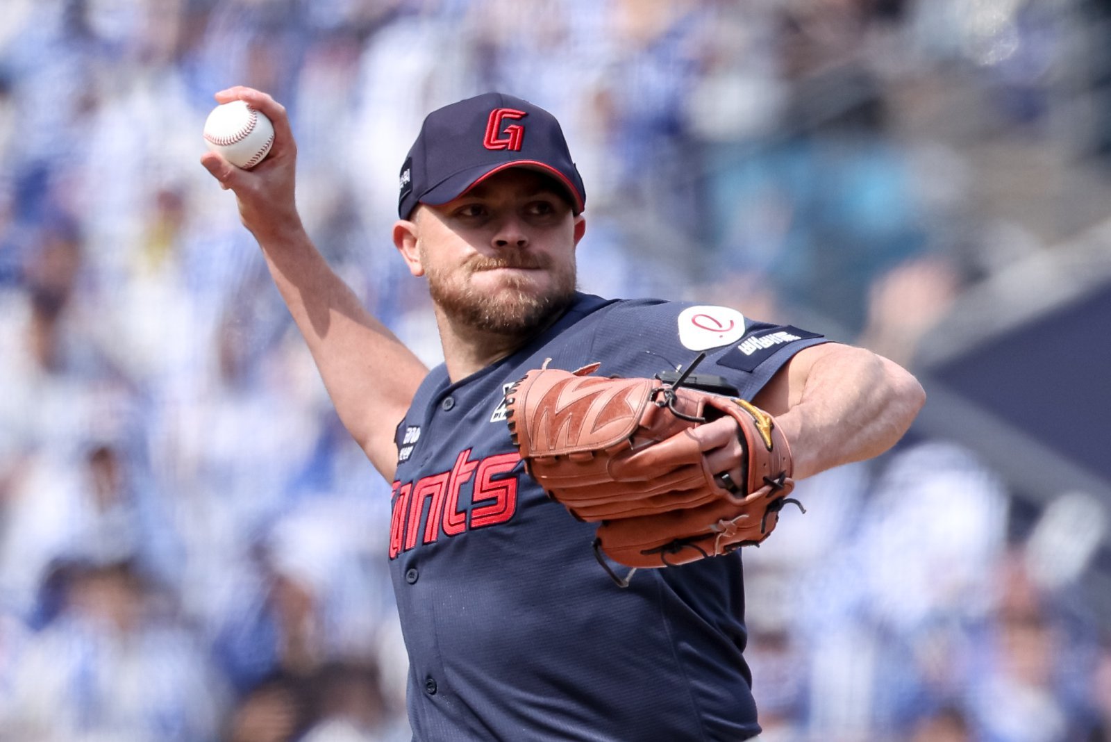 롯데 제레미 비슬리가 29일 대구 삼성전서 역투하고 있다. 사진제공｜롯데 자이언츠