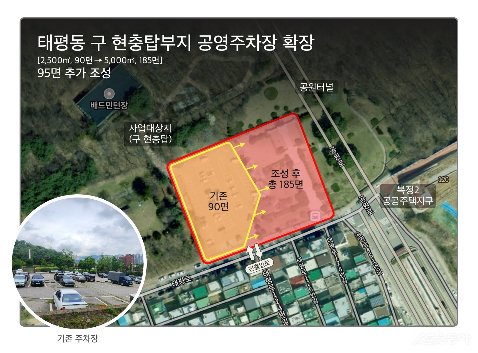 태평동 구 현충탑부지 공영주차장 조성사업 조감도. 사진제공ㅣ성남시 
