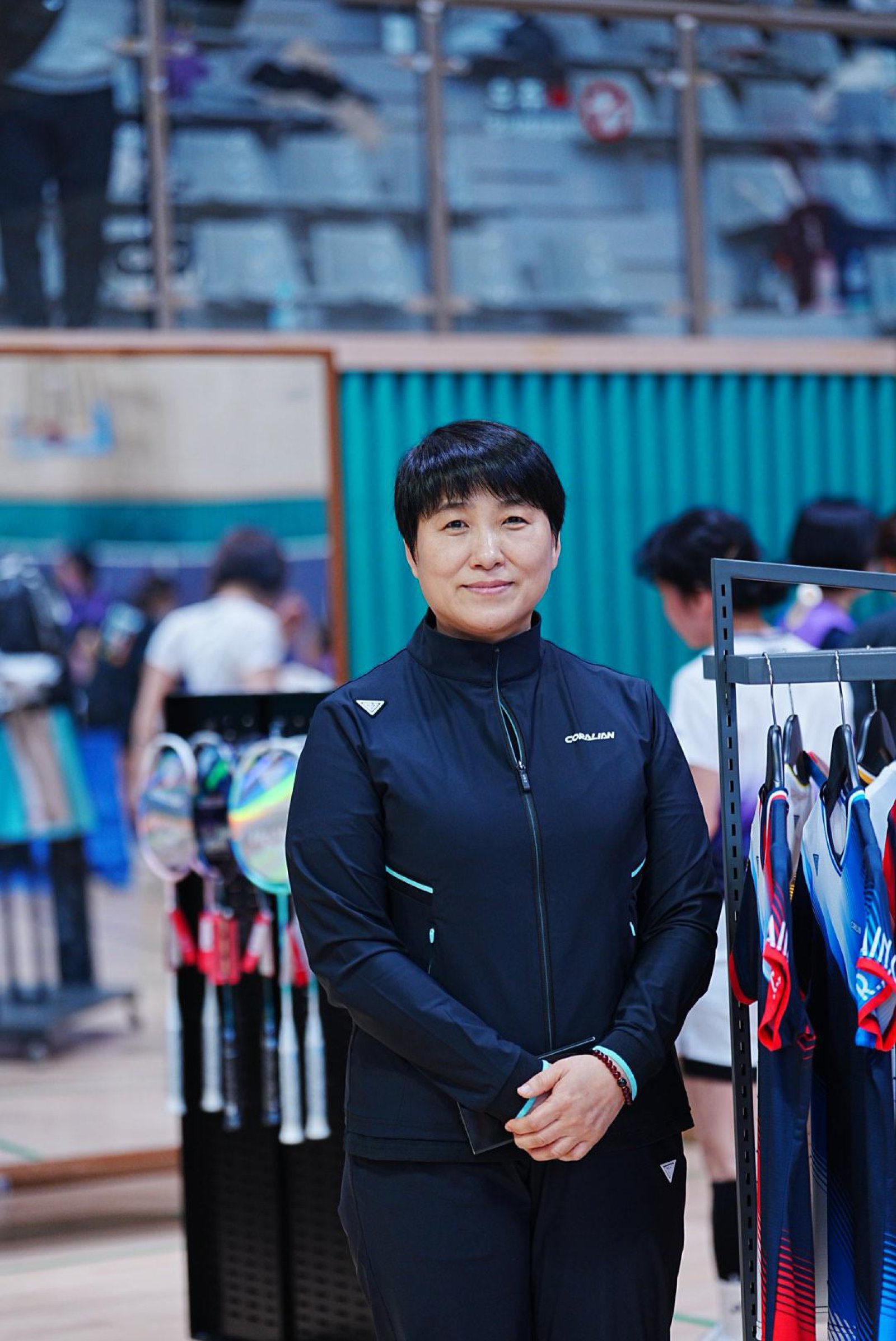 김명옥 코랄리안 대표는 12일 고양특례시 어울림누리 체육관에서 열린 ‘2026 전국 배드민턴 대회 코랄리안배 SMASH CUP(스매시컵)’을 마친 뒤 친근감과 후원 확대 모두 잡겠다고 다짐했다. 사진제공│코랄리안