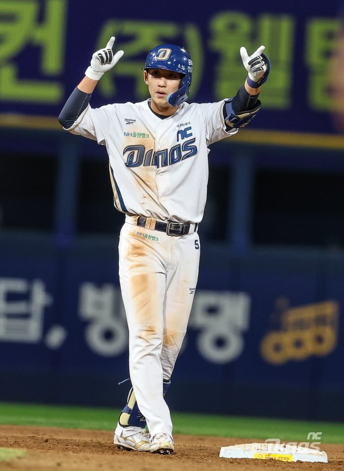 NC 서호철(사진)이 오른쪽 손목 골절로 이탈한 김휘집의 공백을 채우기 위해 주전 3루수로 나설 전망이다. 사진제공｜NC 다이노스