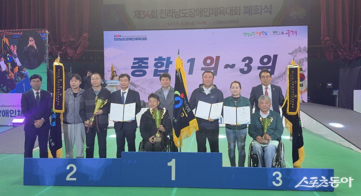 제34회 전라남도 장애인체육대회에서 광양시선수단이 종합 3위를 차지했다. 사진제공=광양시