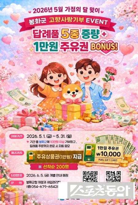 봉화군 ‘고향사랑기부제 경품 이벤트’ 홍보 포스터. 사진제공 ㅣ 봉화군