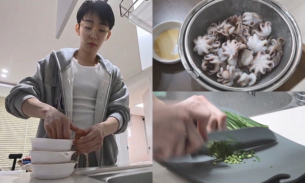 서범준, 대식가의 요리…주꾸미 한 바가지 →부추 한 주먹 (나혼산)